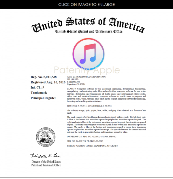 苹果获Apple Music与Finder图标设计专利