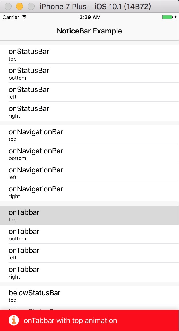 NoticeBar：iOS 仿 QQ 与 pin 的消息提示栏，可自定义样式