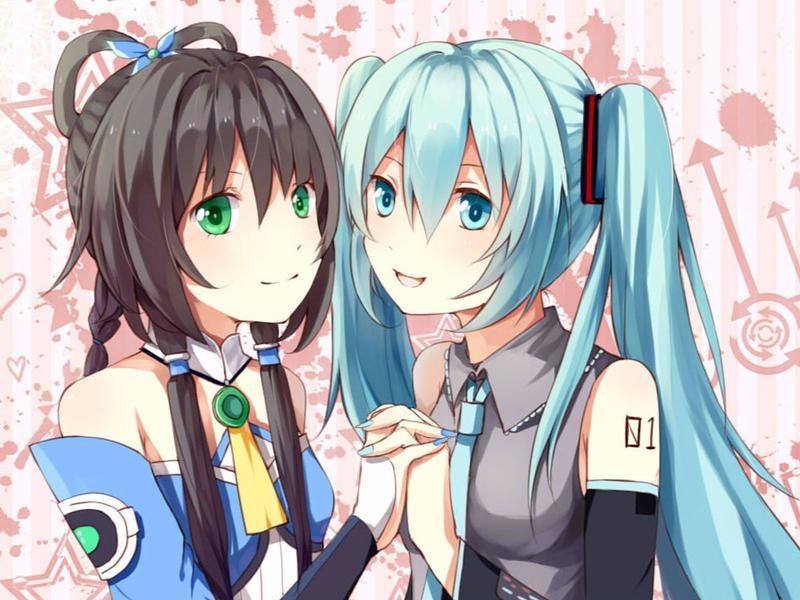 因为来自日本的虚拟歌手鼻祖初音未来和中国第一位虚拟歌手洛天依,将