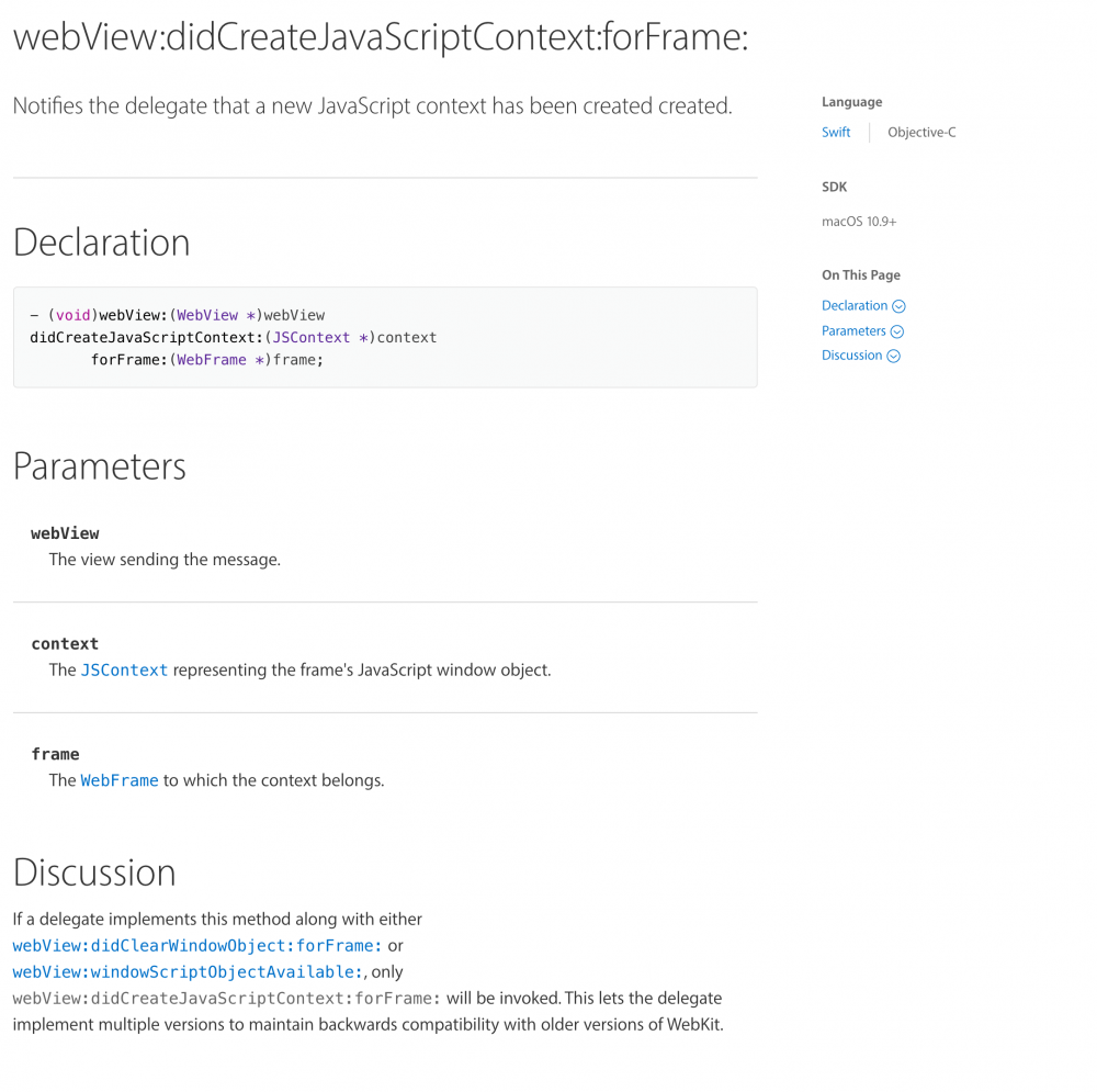 ObjC&amp;JavaScript 交互，在恰当的时机注入对象