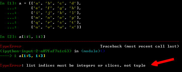 Python二维列表获取子区域元素组成