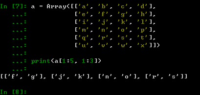 Python二维列表获取子区域元素组成