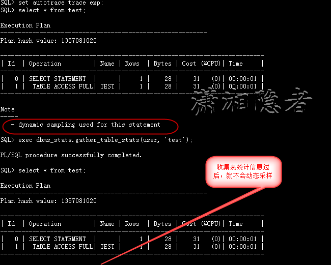 Oracle动态采样分析