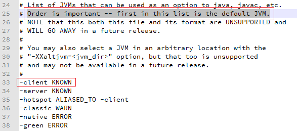 JVM的类型和模式（client+server）