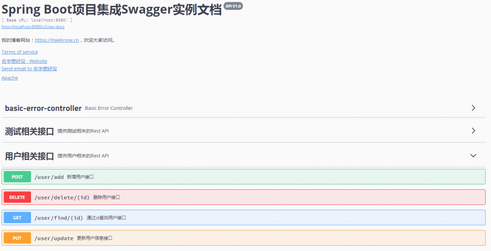 在 Spring Boot 项目中使用 Swagger 文档