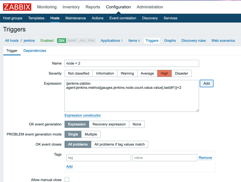 使用 Zabbix 监控 Jenkins