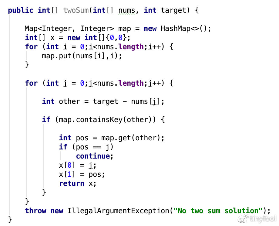Leetcode第1题 Two Sum题解(Java)