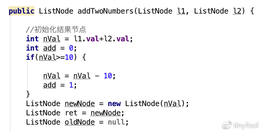 Leetcode 第2题 Add Two Numbers题解 (Java)