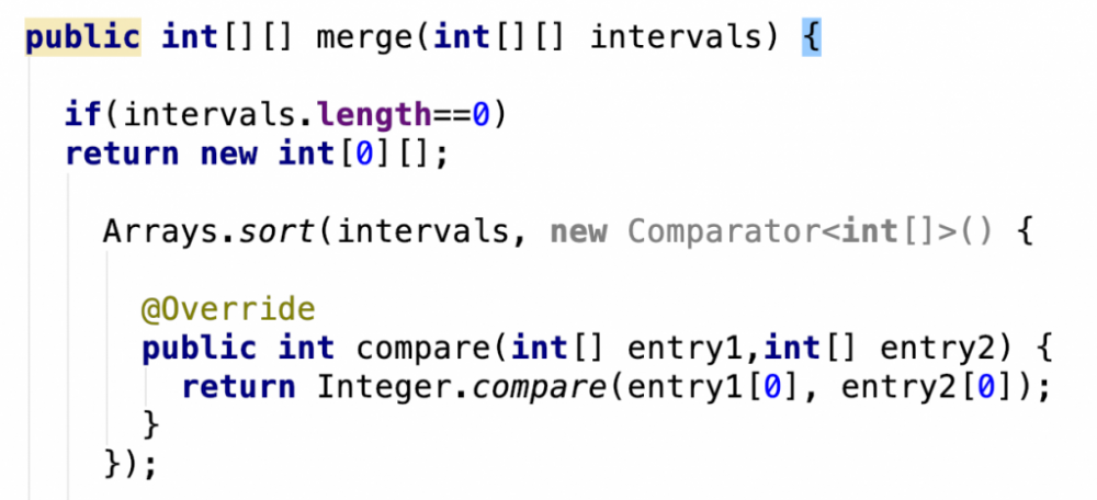 LeetCode 第56题 Merge Intervals 【排序】Java