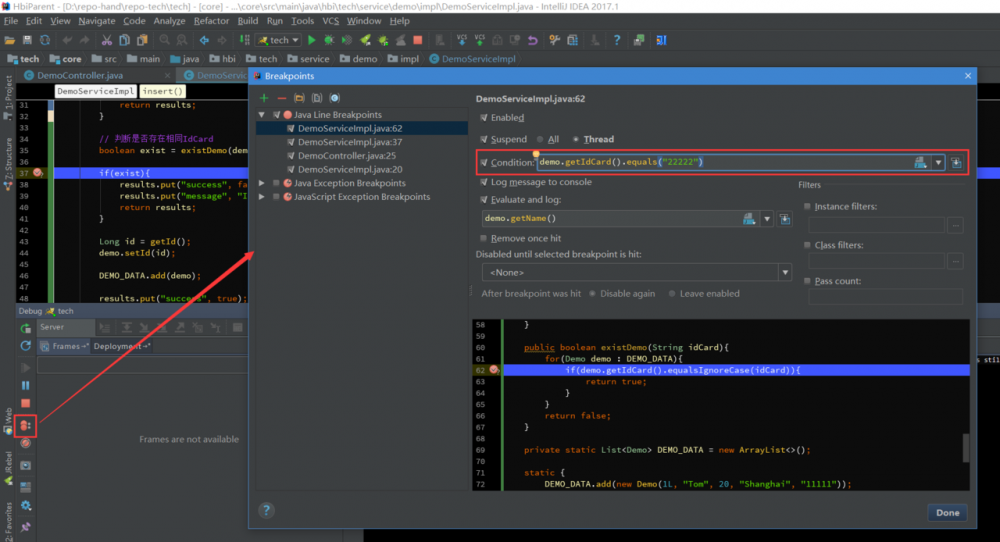 在 INTELLIJ IDEA 中使用 DEBUG