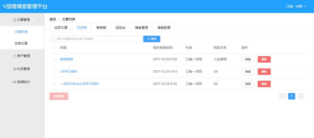 几个SpringBoot前后端分离优质项目