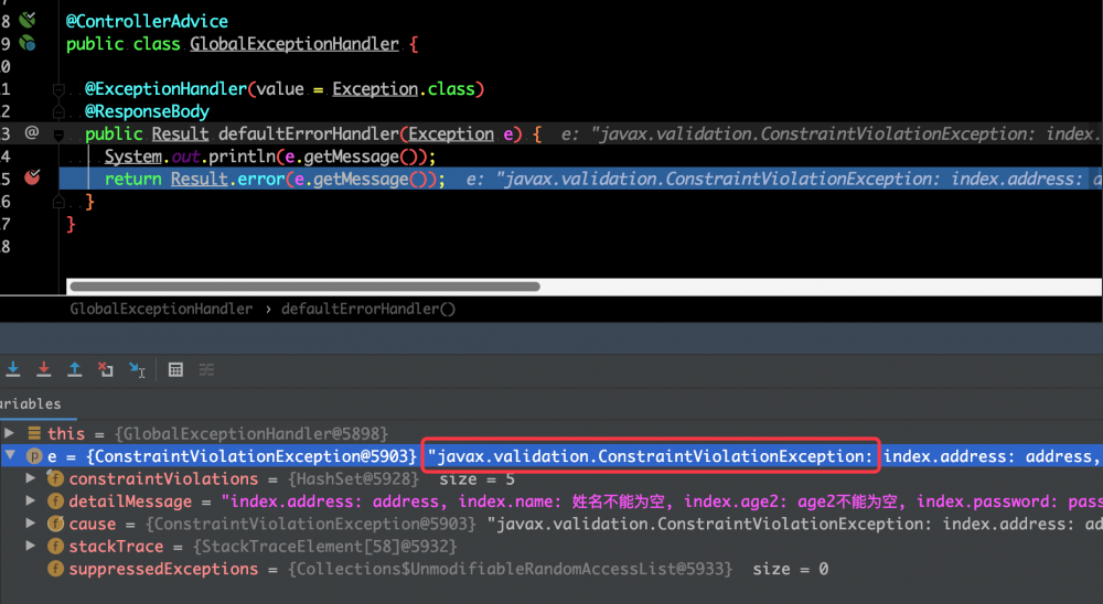 springboot前后端分离项目中使用hibernate-validator校验请求参数返回自定义异常信息的json数据