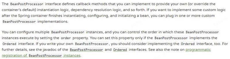 Spring官网阅读系列（八）：容器的扩展点（BeanPostProcessor）